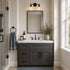 36 Inch Gray Stained Shaker Single Sink Bathroom Vanity with Drawers on the Left