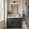 36 Inch Gray Stained Shaker Single Sink Bathroom Vanity with Drawers on the Right