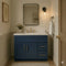 36" Navy Blue Shaker Single Sink Bathroom Vanity with Drawers on the Right
