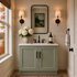 36 Inch Sage Green Full Height Door Bathroom Vanity Sink Base