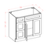 36 Inch Antique White Shaker Bathroom Vanity Combo w/ Drawers on Left