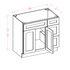 36 Inch Gray Stained Shaker Single Sink Bathroom Vanity with Drawers on the Right