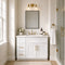 36 Inch White Shaker Single Sink Bathroom Vanity with Drawers on the Left