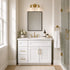 36 Inch White Shaker Single Sink Bathroom Vanity with Drawers on the Left