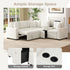 Modular L-Shaped Sectional Sofa Bed With Pull-Out Sleeper, Cup Holders, And Storage