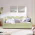 Gingham Daybed With USB Charging Port, Wave-Shaped Design