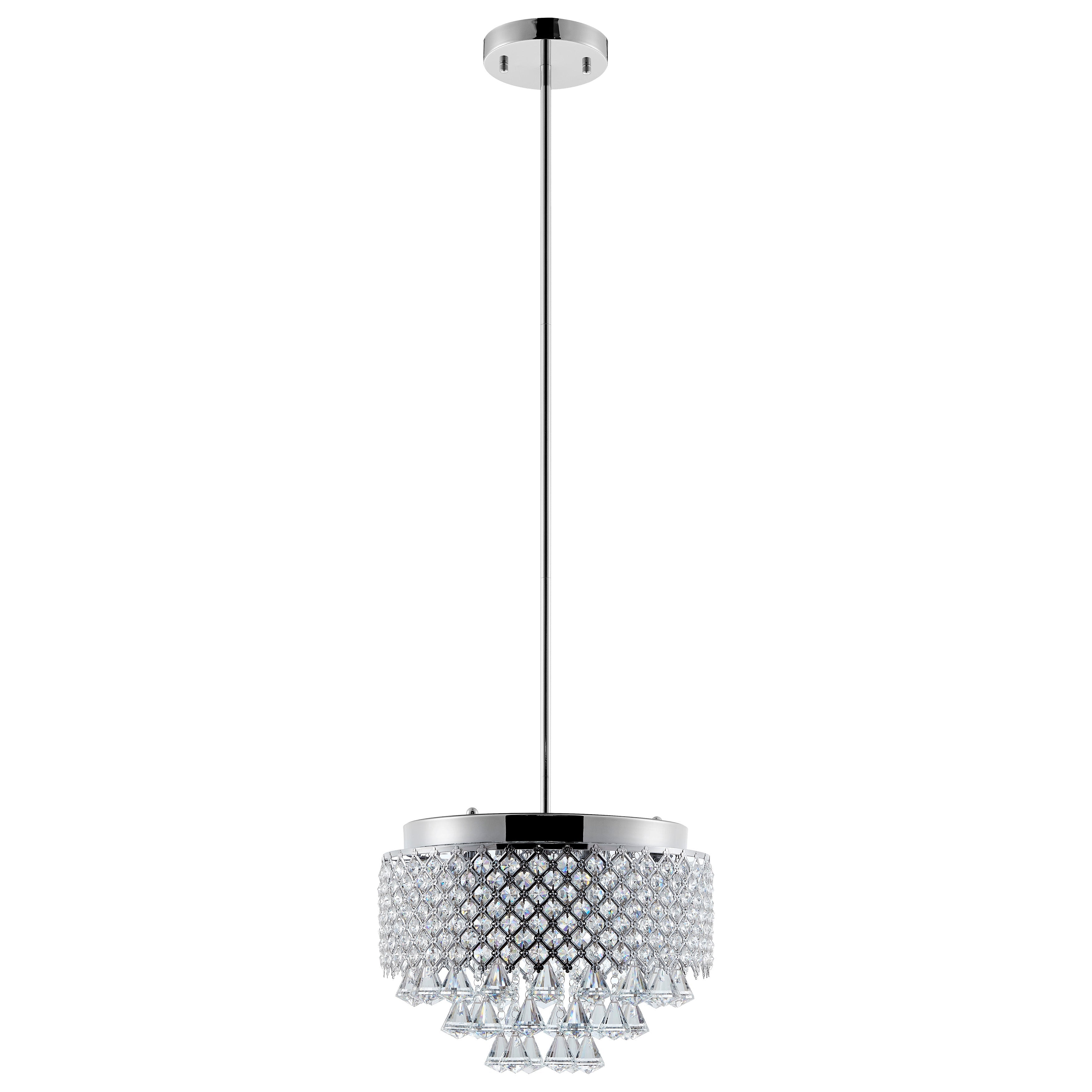 Cinderella Crystal Round Chandelier Pendant // Chrome