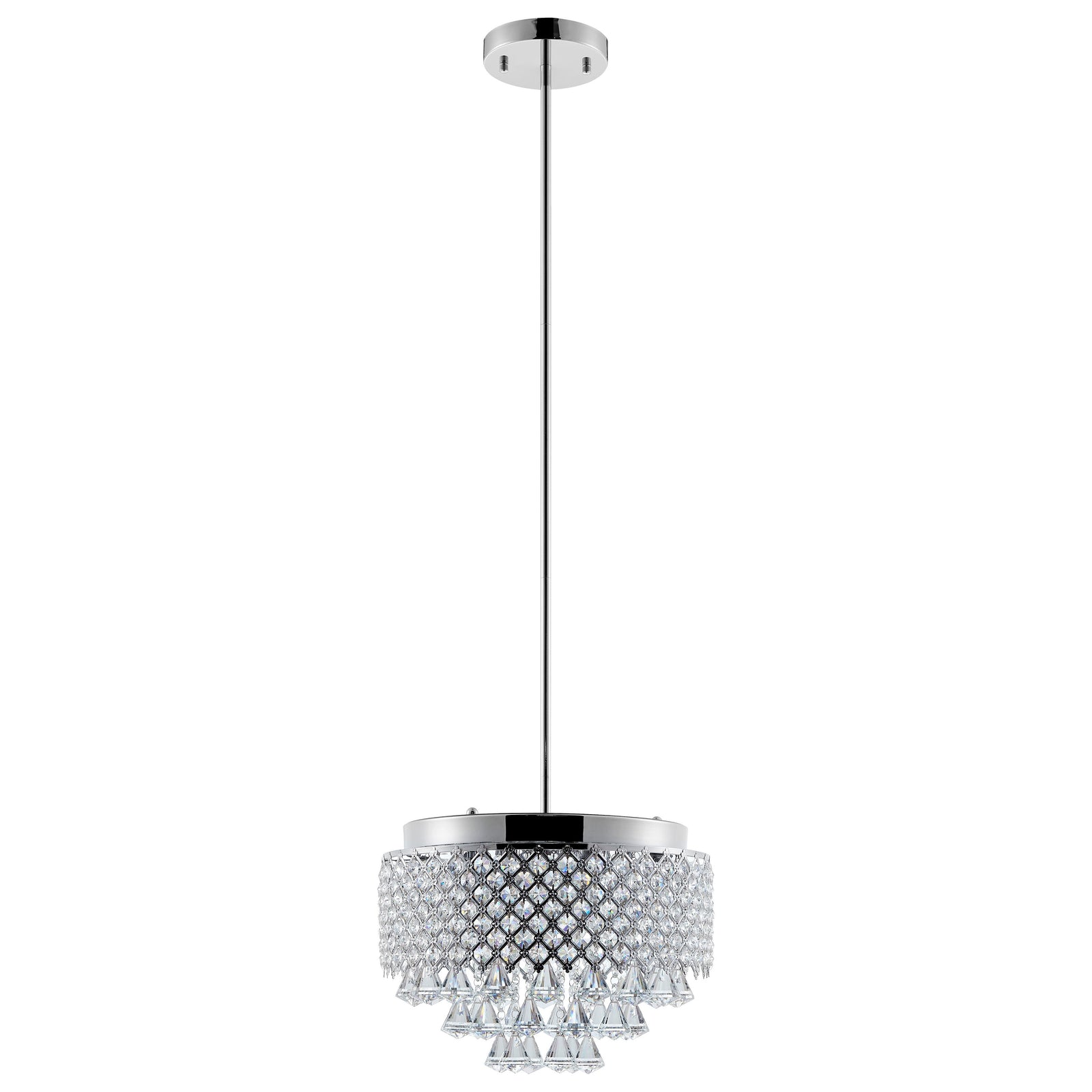 Cinderella Crystal Round Chandelier Pendant // Chrome