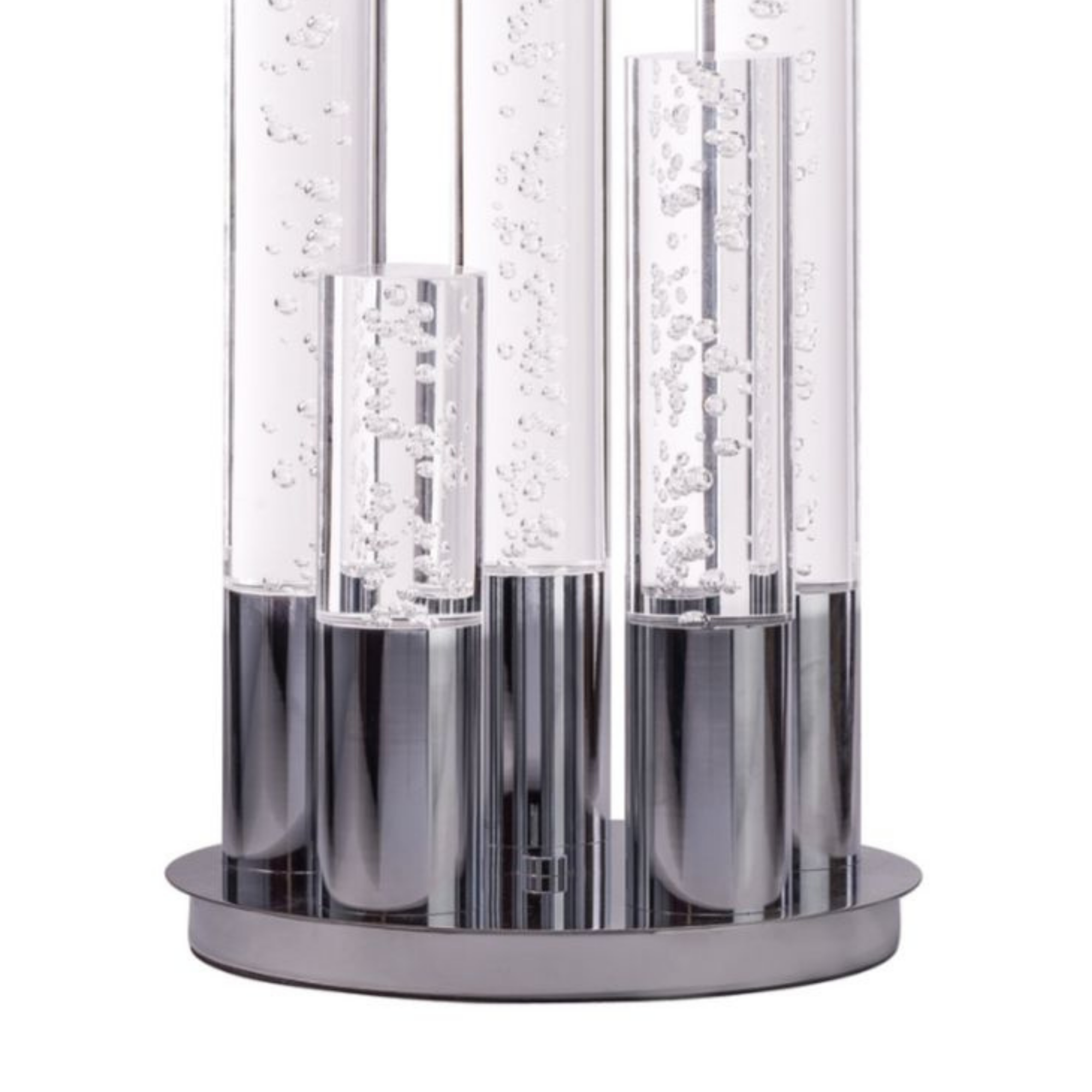 5 Acrylic Cylinder Table Lamp // Chrome