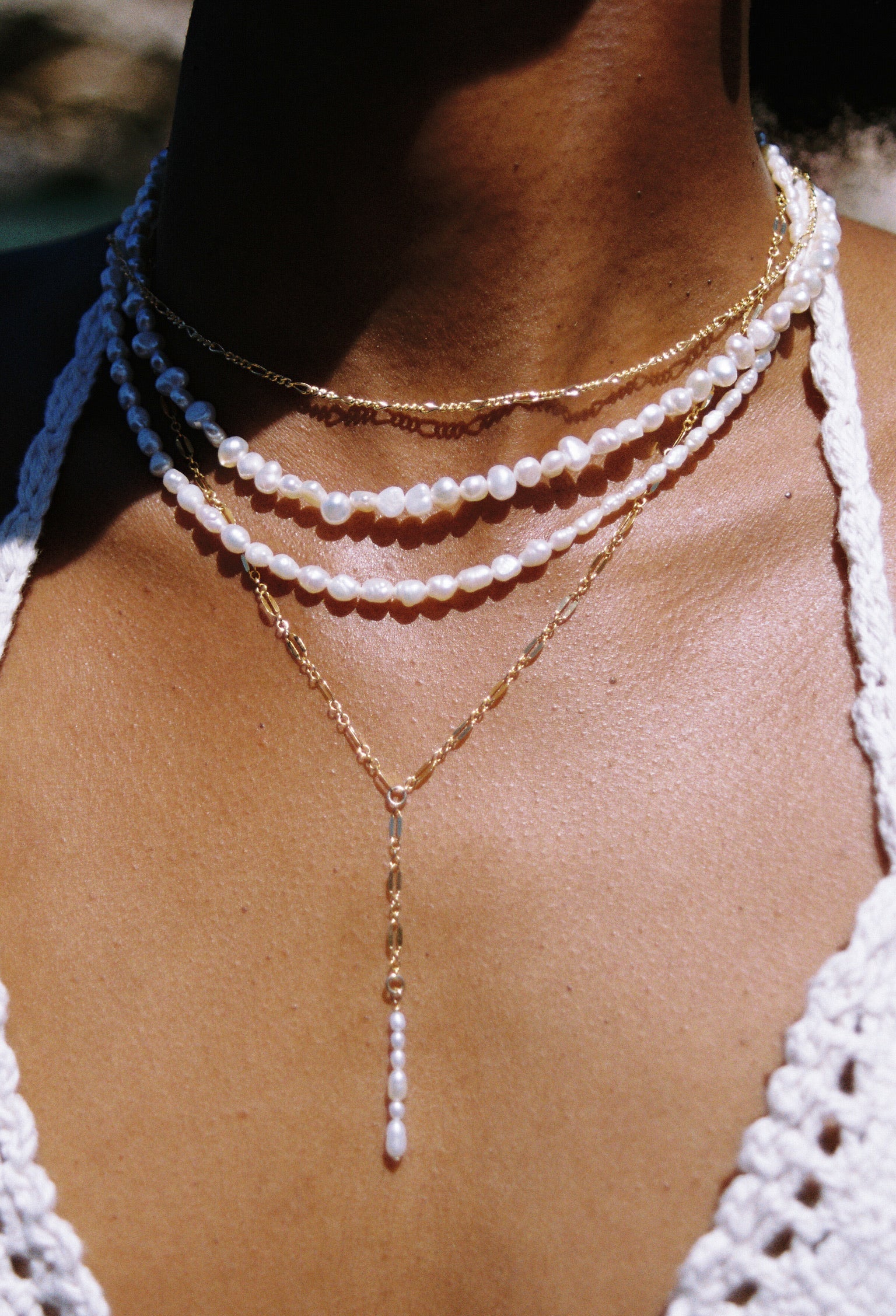 West Coast Pearl Drop Lariat