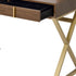 Coleen Walnut & Gold Finish Vanity Desk with Mirror & Jewelry Tray