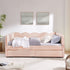 Gingham Daybed With USB Charging Port, Wave-Shaped Design