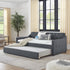 Size Upholstered Daybed With Trundle And USB Charging Armrest