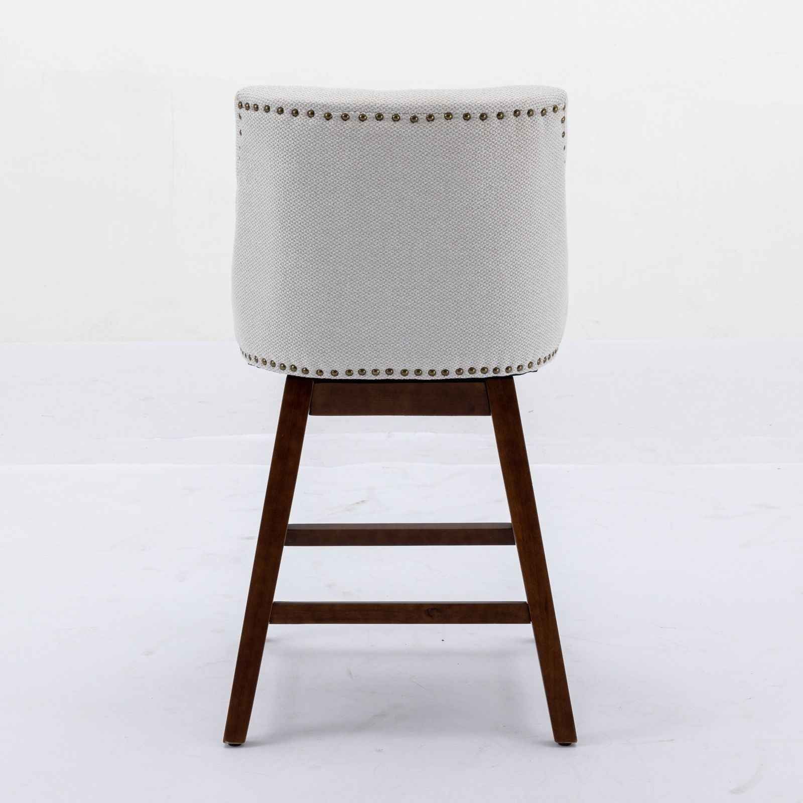 Counter Height Swivel Barstools, 26'' H Seat Height Upholstered Bar Stools (Set of 2), Fabric