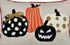 Embroidered Halloween Pumpkin Pillow with Polka Dot Linen – Multicolor