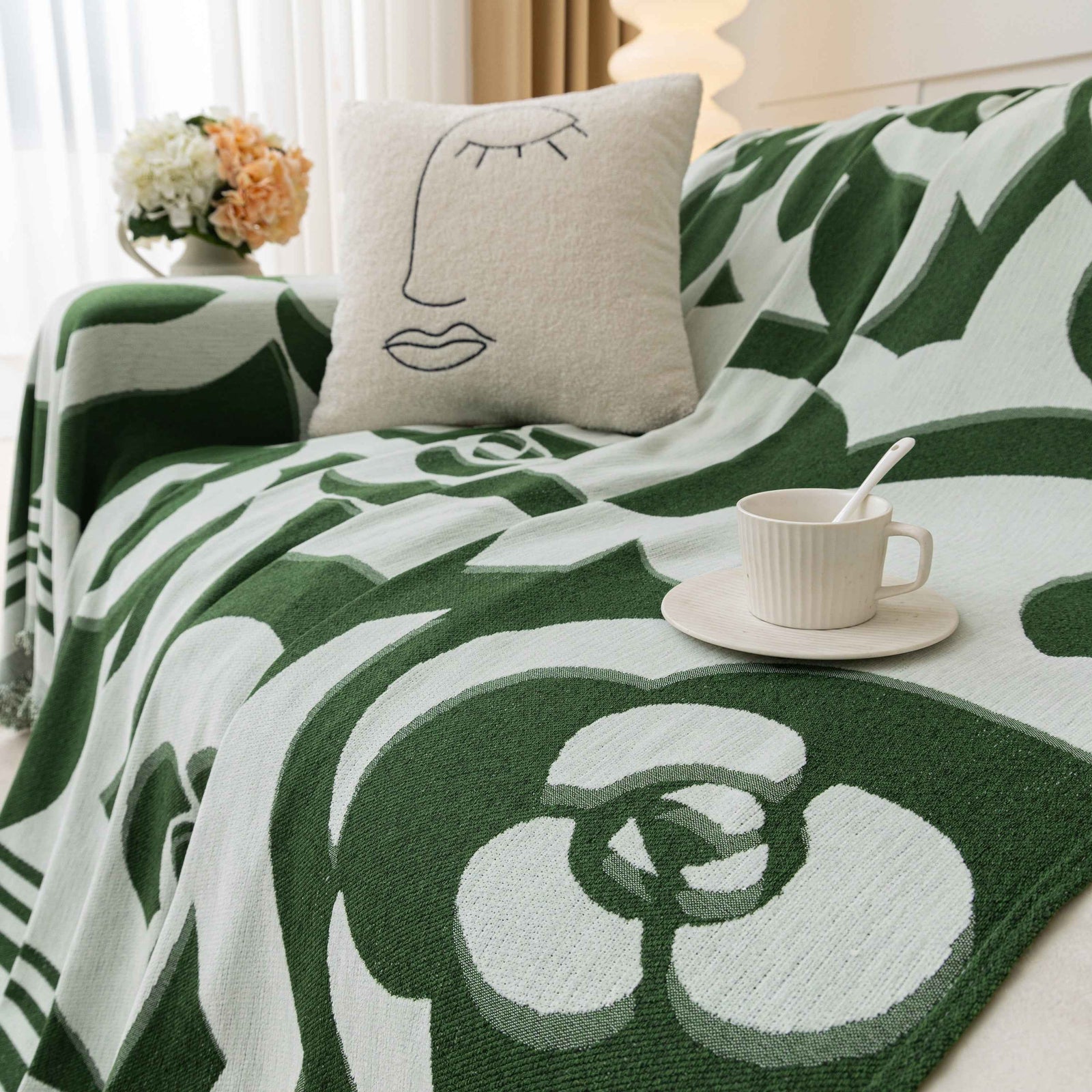 Chenille Sofa Cover Blanket, Couch Cover Blanket Throws for Couches Living Room Furniture Throw Covers
