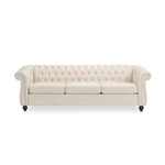 Chesterfield Style 3 Seater Sofa with Deep Button Tufting - Multiple Colors