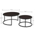 Modern Faux Leather Nesting Round Coffee Table Set - Dark Brown