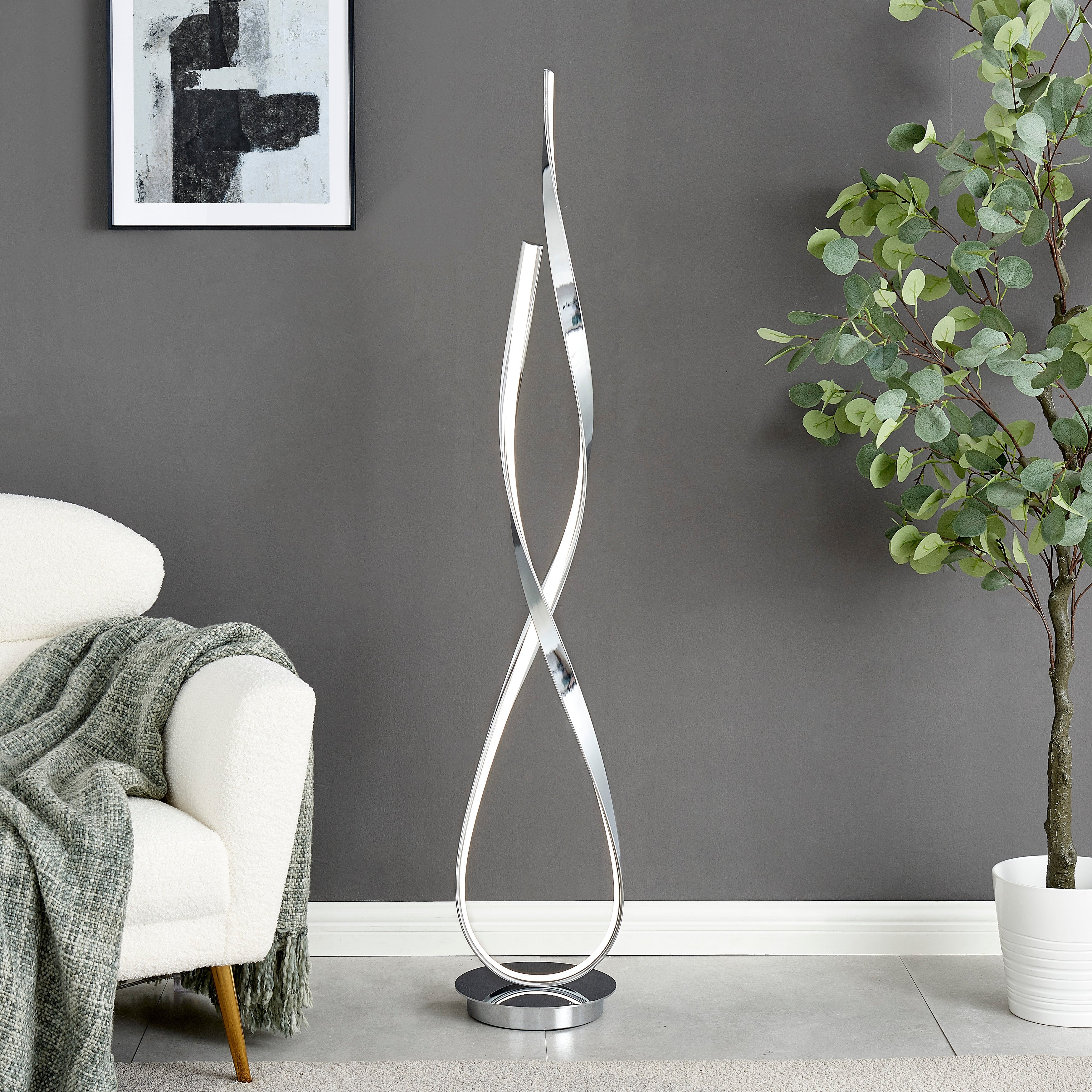 Vienna LED 55" Tall Floor Lamp // Chrome
