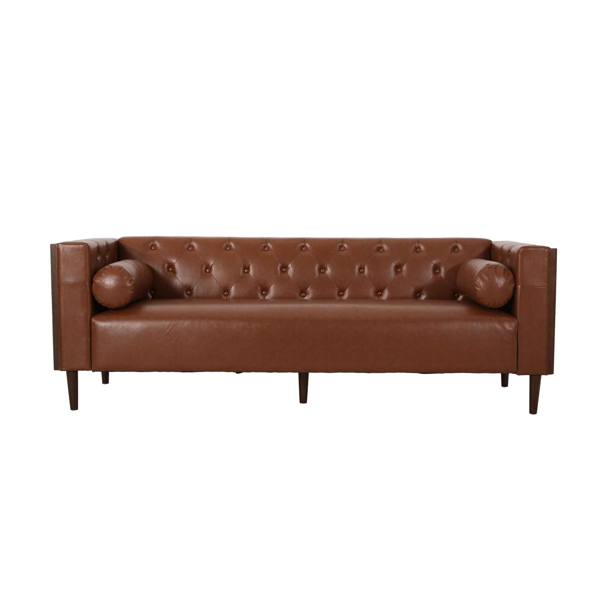 Contemporary 3 Seater Sofa With Tufted Design
