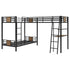 L-Shaped Twin Over Twin Bunk Bed With Twin Size Loft Bed With Desk And Shelf - Brown