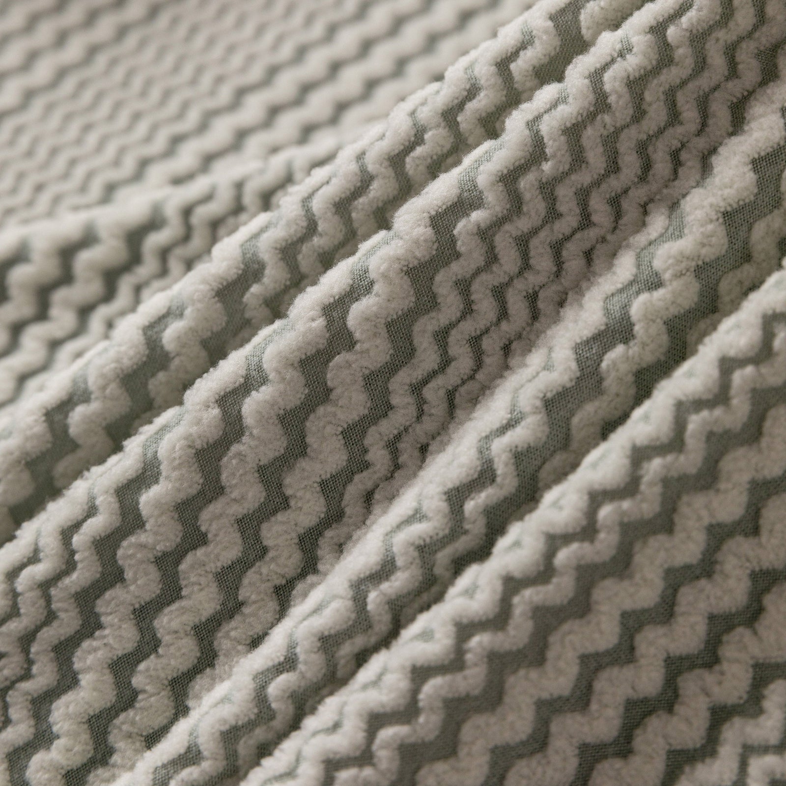 Modern Textured Stretch Sofa Cover, Plush Fleece Sofa Slipcover with 3D Stripe Texture