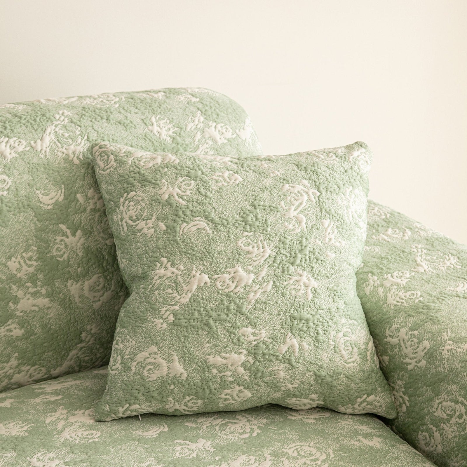 High Stretch Thick 3D Spacer Sofa Cover, Air-Layer Jacquard Cushioned Couch Slipcover