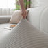 3D Grid Jacquard Sofa Cover, High Stretch Plush Waffle Couch Slipcover with Tie Straps