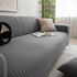 3D Grid Jacquard Sofa Cover, High Stretch Plush Waffle Couch Slipcover with Tie Straps