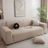3D Grid Jacquard Sofa Cover, High Stretch Plush Waffle Couch Slipcover with Tie Straps