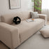 3D Grid Jacquard Sofa Cover, High Stretch Plush Waffle Couch Slipcover with Tie Straps