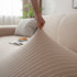 3D Grid Jacquard Sofa Cover, High Stretch Plush Waffle Couch Slipcover with Tie Straps