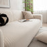 3D Grid Jacquard Sofa Cover, High Stretch Plush Waffle Couch Slipcover with Tie Straps