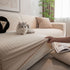 3D Grid Jacquard Sofa Cover, High Stretch Plush Waffle Couch Slipcover with Tie Straps