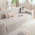 High Stretch Embossed Geometric Slipcover for Couch, Cozy Plush Fleece Couch Cover