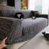 High Stretch Couch Slipcover with Abstract Stripe, Washable Non-Slip Cover for Dogs