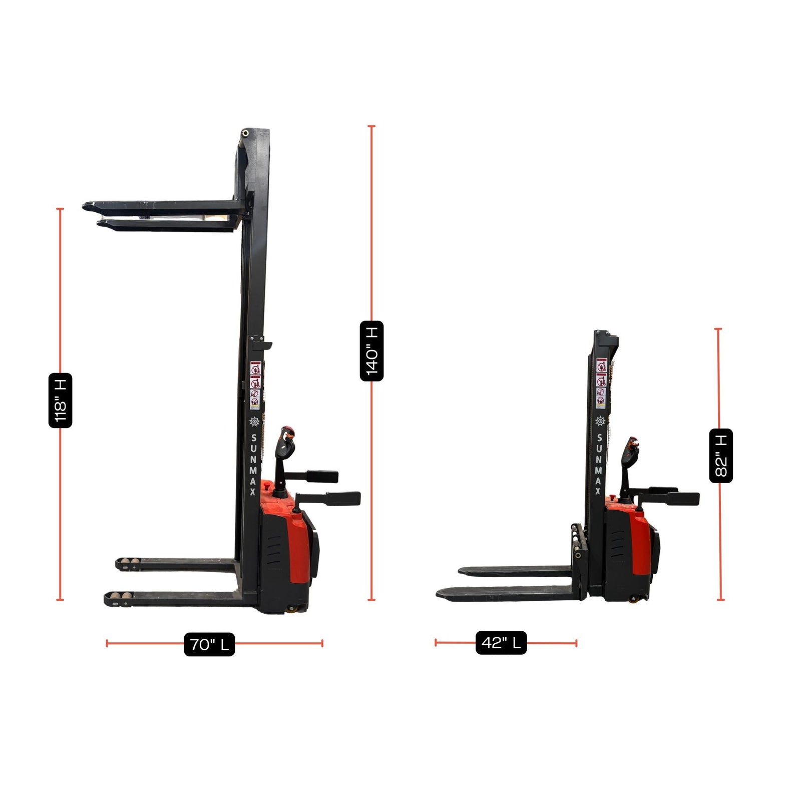 PS3300FE-3M Electric Pallet Stacker, 3300 lbs Capacity, 9.8 ft Lifting Height, Electromagnetic Brake
