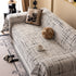 Modern Couch Protector Blanket Woven Chenille Sofa Cover Throw with Artistic Grid