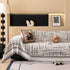 Modern Couch Protector Blanket Woven Chenille Sofa Cover Throw with Artistic Grid