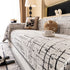 Modern Couch Protector Blanket Woven Chenille Sofa Cover Throw with Artistic Grid