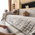 Modern Couch Protector Blanket Woven Chenille Sofa Cover Throw with Artistic Grid