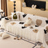 Retro Floral Sofa Cover with Sheer Ruffle Skirt, Decorative Sofa Protector Cover