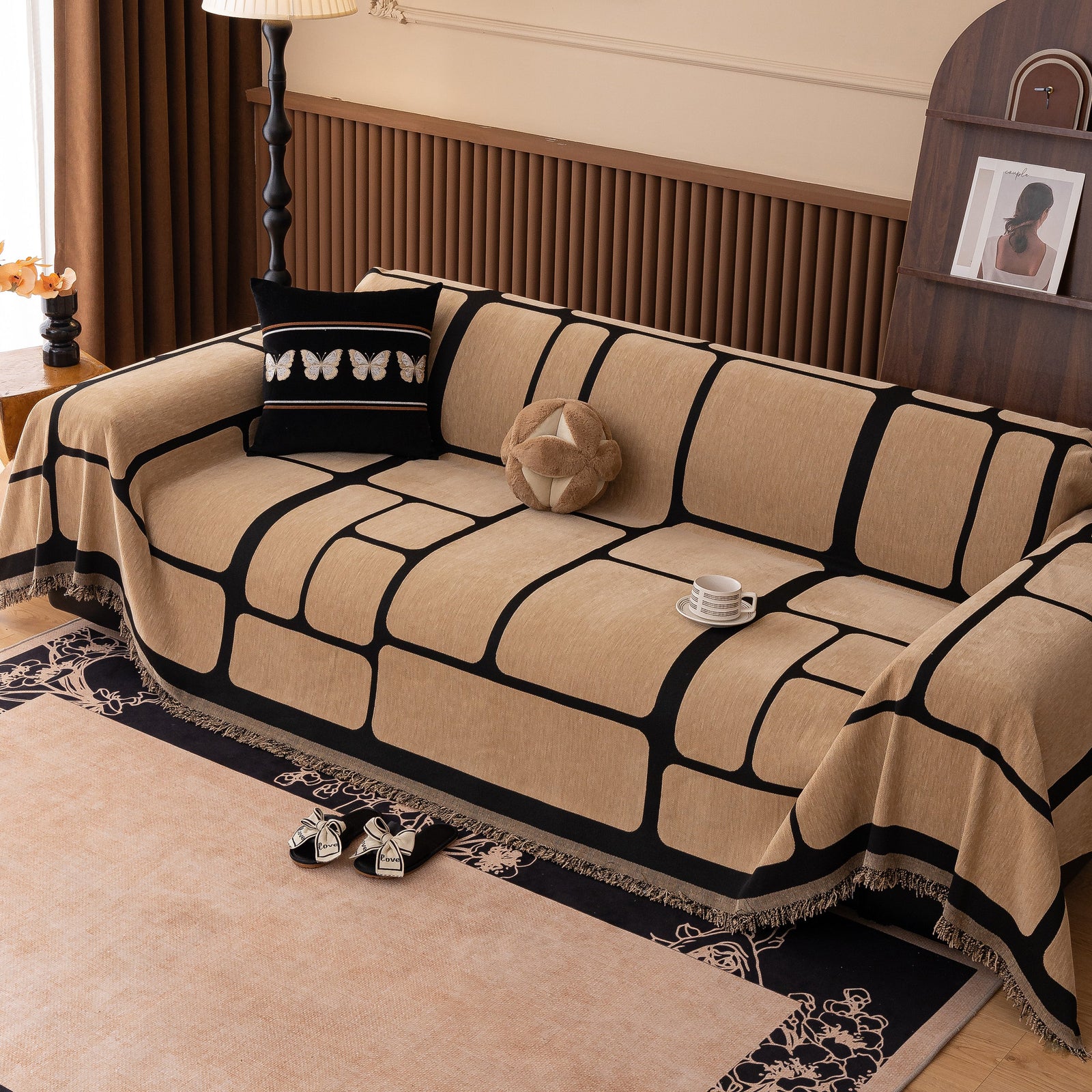 Modern Geometric Sofa Cover Decorative Couch Throw Blanket Furniture Protector