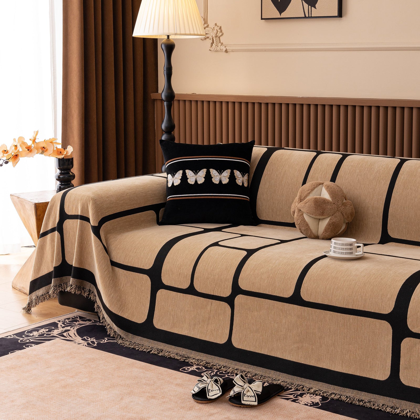 Modern Geometric Sofa Cover Decorative Couch Throw Blanket Furniture Protector