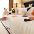 Retro Floral Sofa Cover with Sheer Ruffle Skirt, Decorative Sofa Protector Cover