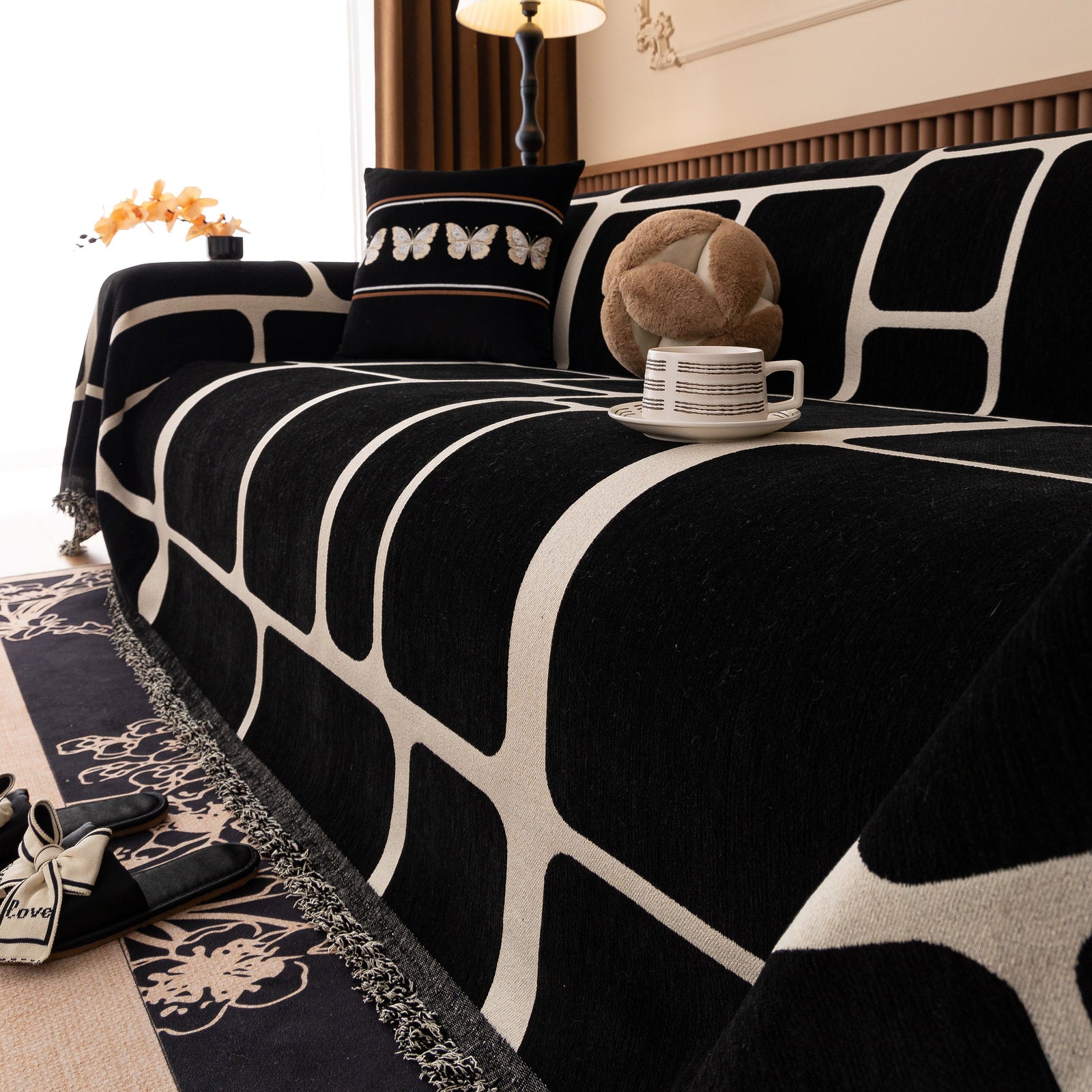 Modern Geometric Sofa Cover Decorative Couch Throw Blanket Furniture Protector