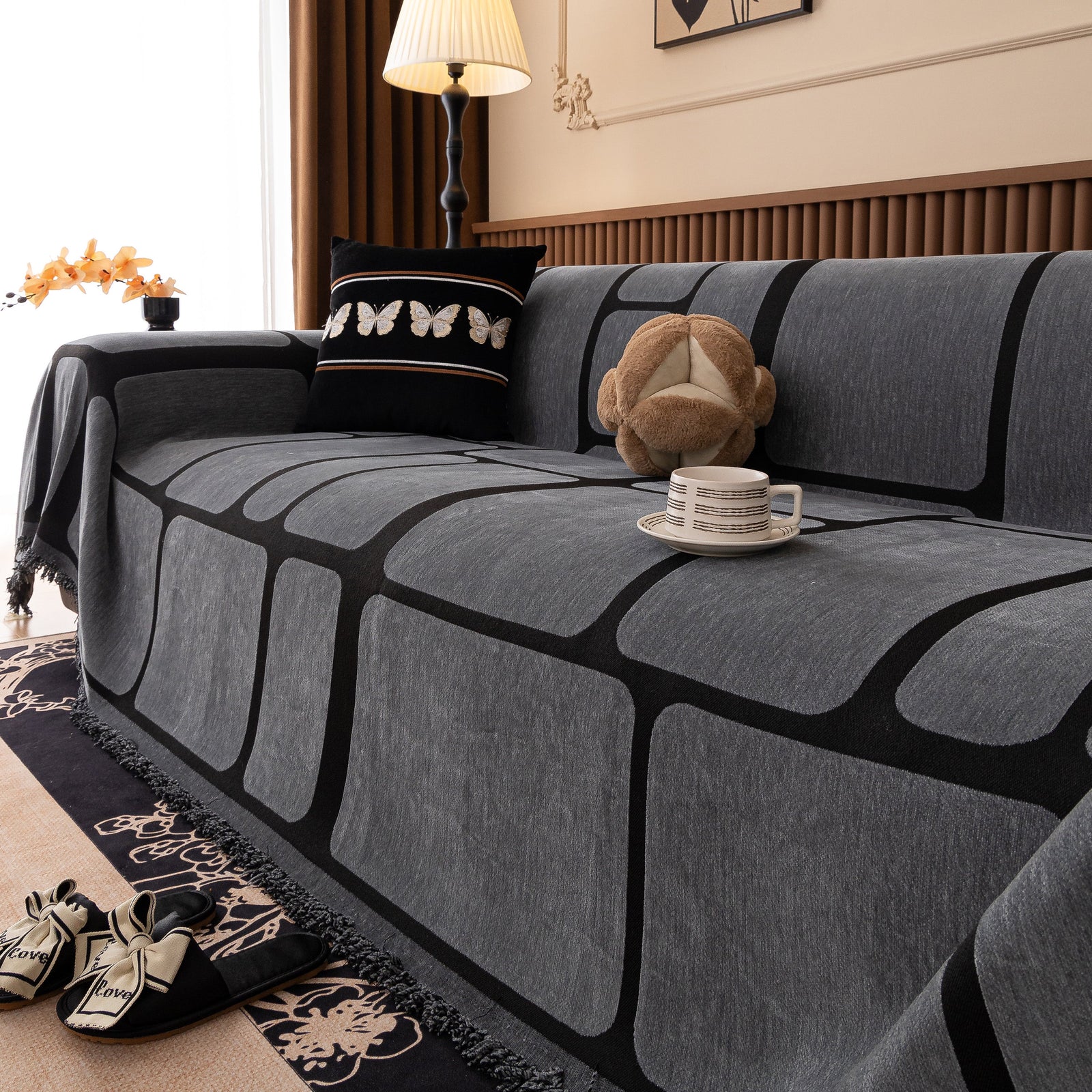 Modern Geometric Sofa Cover Decorative Couch Throw Blanket Furniture Protector