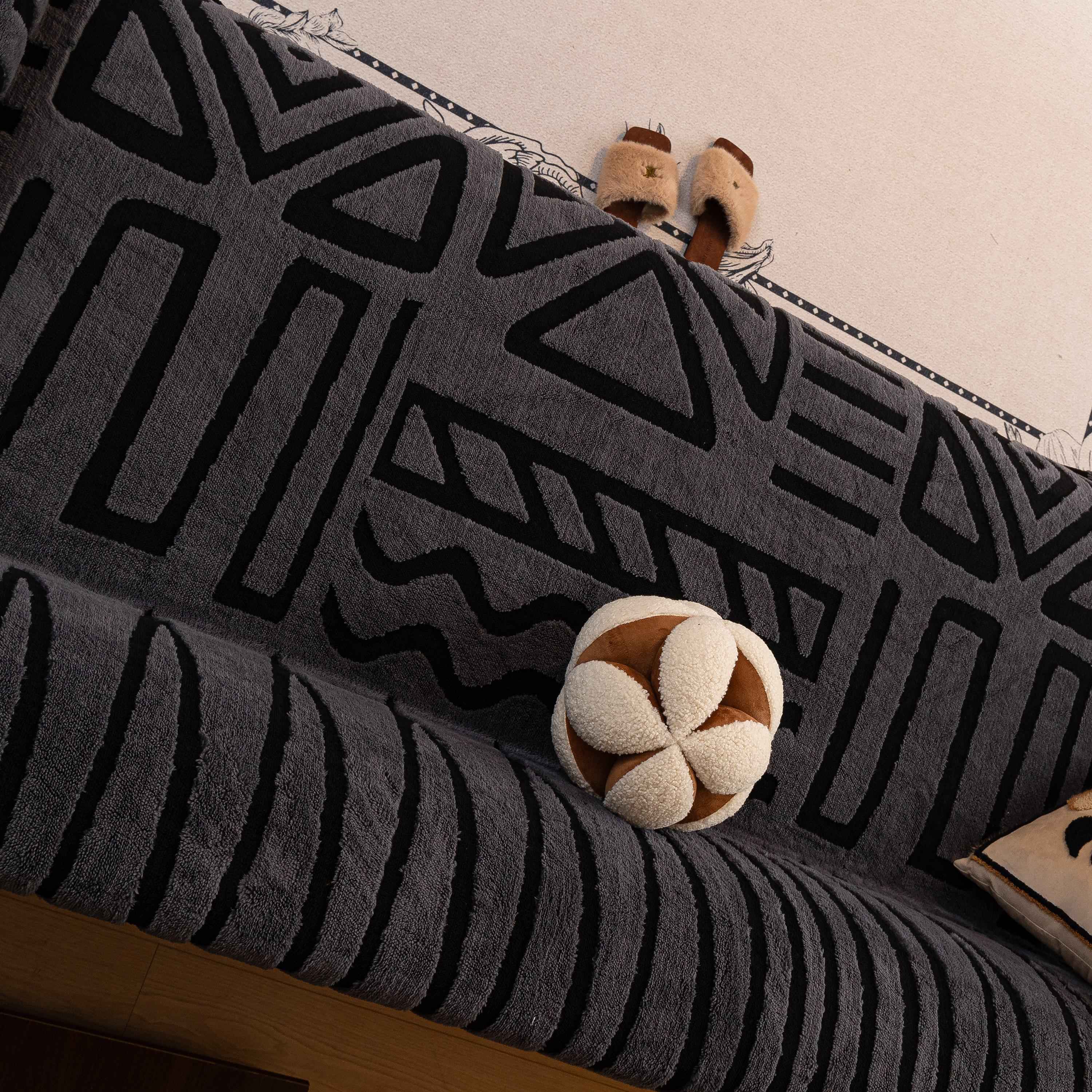 Boho Plush Couch Cover Bohemian Throw Blanket Decor Covers Sofa Chair Furniture Bed