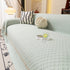 Jacquard Ice Silk Sofa Throw Cover with Gold Trim, Summer Cooling Couch Slipcover