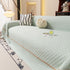 Jacquard Ice Silk Sofa Throw Cover with Gold Trim, Summer Cooling Couch Slipcover